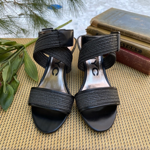 DKNYC Woven Ankle Strap Wedges - Picture 8 of 12